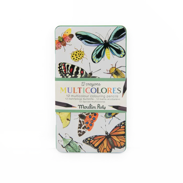 12-crayons-de-couleur-multicolores-Tout-autour-du-Monde-Moulin-Roty Must-Have 12 crayons de couleur multicolores Tout autour du Monde Moulin Roty