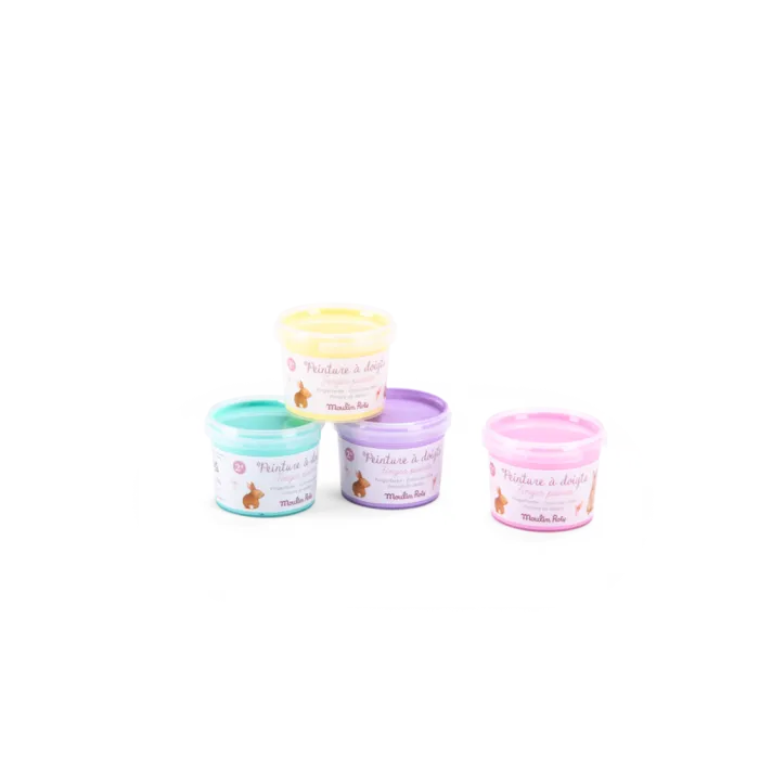 4-pots-de-peinture-à-doigts-pastel-Les-Rosalies-Moulin-Roty Commander Vite 4 pots de peinture à doigts pastel Les Rosalies Moulin Roty