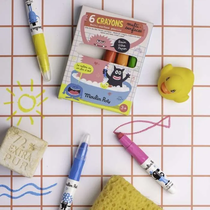 6-crayons-multisurfaces-Les-Schmouks-Moulin-Roty 6 crayons multisurfaces Les Schmouks Moulin Roty Super Prix