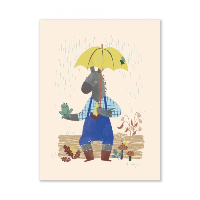 Affiche-Ane-30x40cm-Pomme-des-bois-Moulin-Roty Affiche Ane 30x40cm Pomme des bois Moulin Roty Garantie Incluse