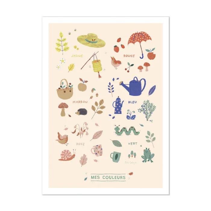 Affiche-Couleurs-50x70cm-Pomme-des-bois-Moulin-Roty Authentique Affiche Couleurs 50x70cm Pomme des bois Moulin Roty