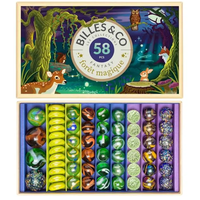Coffret-de-58-billes-Forêt-Magique-Billes-Co Usine Directe Coffret de 58 billes Forêt Magique Billes & Co