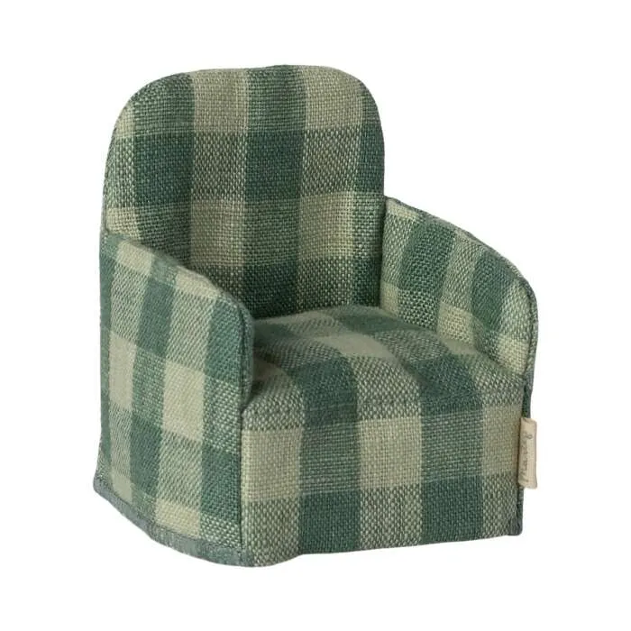 Fauteuil-miniature-vert-vichy-Maileg Achetez Aujourd’hui Fauteuil miniature vert vichy Maileg