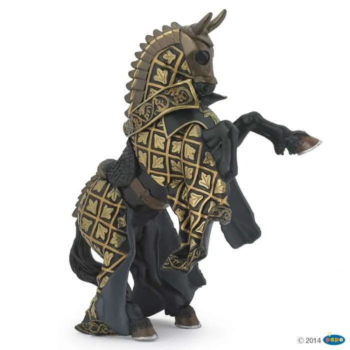 Figurine-Cheval-du-Maitre-des-Armes-Cimier-Taureau-Papo Figurine Cheval du Maitre des Armes Cimier Taureau Papo Nouvelle Collection