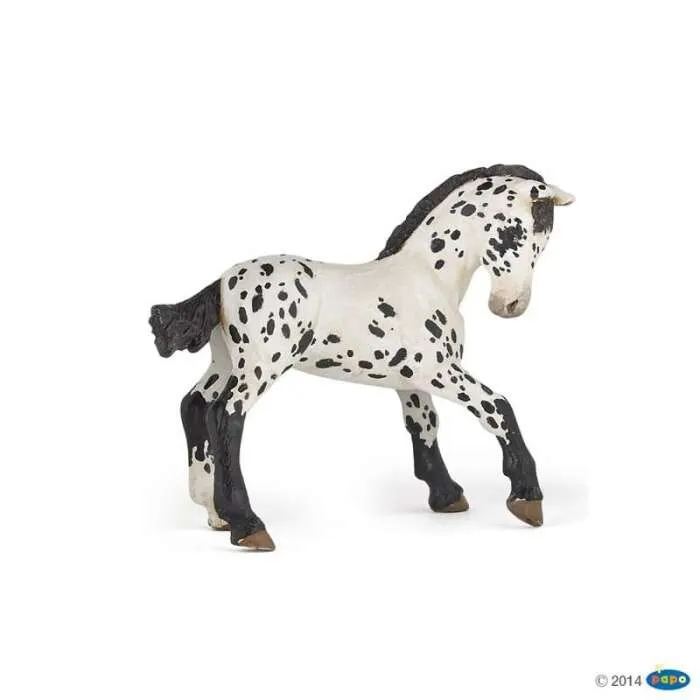 Figurine-Poulain-appaloosa-noir-Papo Certifié Figurine Poulain appaloosa noir Papo