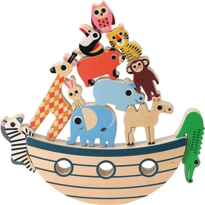 Jeu-déquilibre-en-bois-Arche-des-animaux-Vilac Jeu d'équilibre en bois Arche des animaux Vilac Acheter Direct
