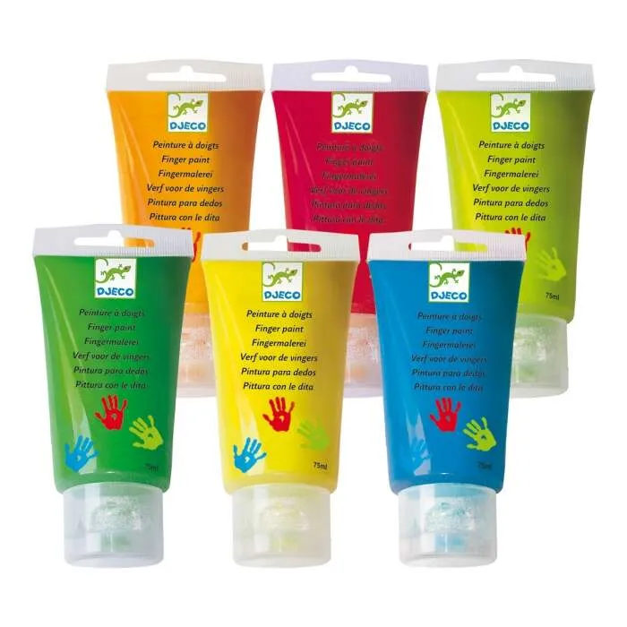 Peinture-à-doigts-6-tubes-Djeco Satisfait Ou Remboursé Peinture à doigts 6 tubes Djeco