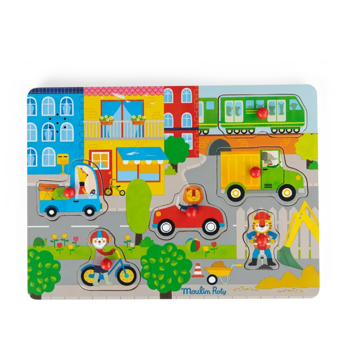 Puzzle-sonore-ville-en-bois-Les-Popipop-Moulin-Roty Puzzle sonore ville en bois Les Popipop Moulin Roty Bon Plan