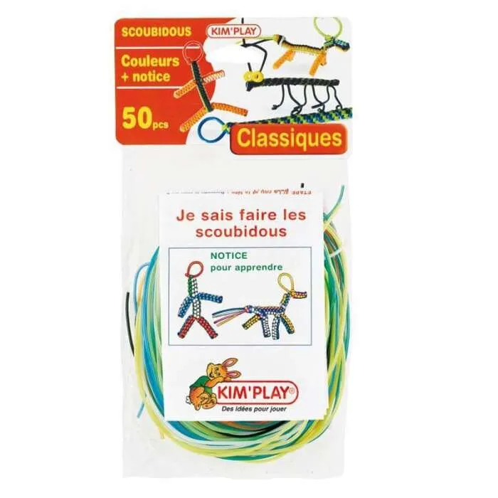 Scoubidous-classiques-avec-50-brins-Cofalu-KimPlay Scoubidous classiques avec 50 brins Cofalu Kim'Play Fait Main