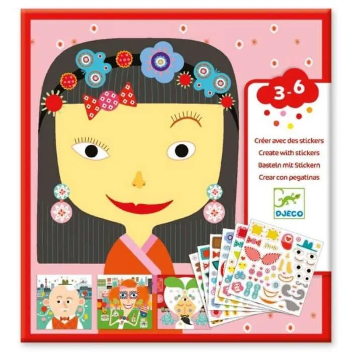 Stickers-Création-Visages-Djeco Vente Flash Stickers Création Visages Djeco