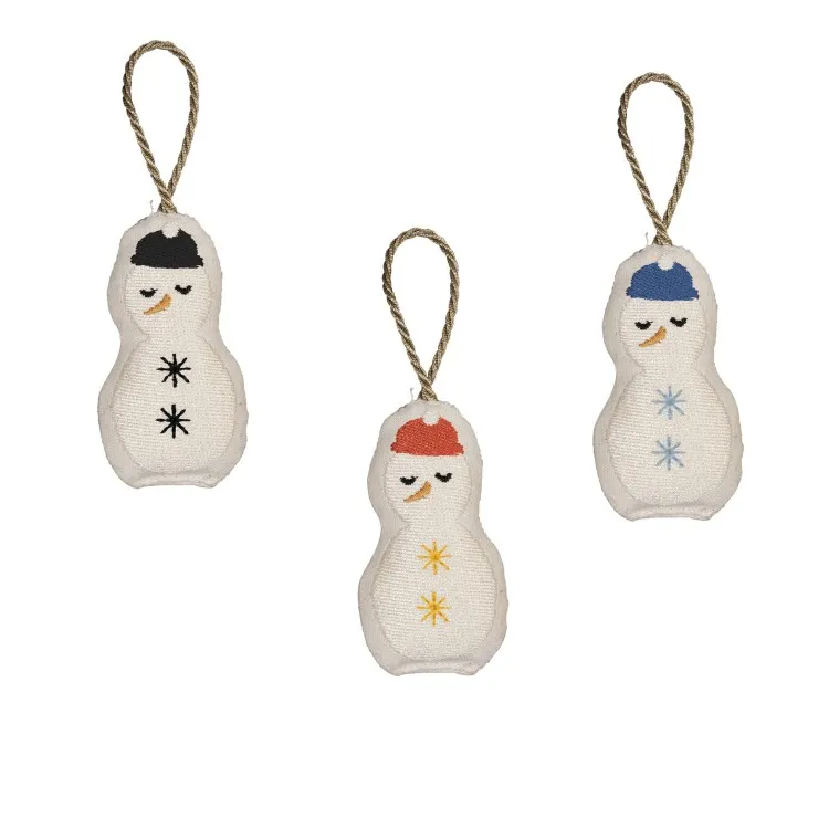3 sujets de Noël en tissu à suspendre Fait Main