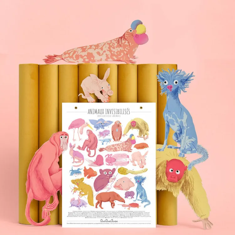 Affiche-QuiQueQuoi-Animaux-invisibilisés---30x40-cm-11268 Meilleur Choix Affiche QuiQueQuoi Animaux invisibilisés - 30x40 cm