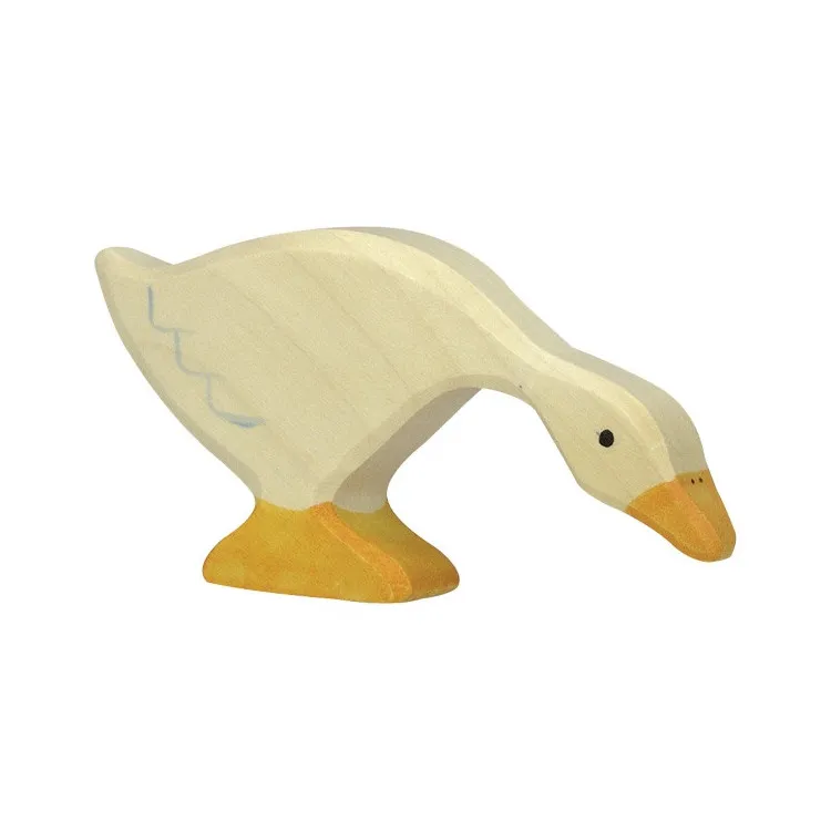 Oie-mangeant-bois-peint-main-7862 Oie mangeant, bois peint main Must-Have