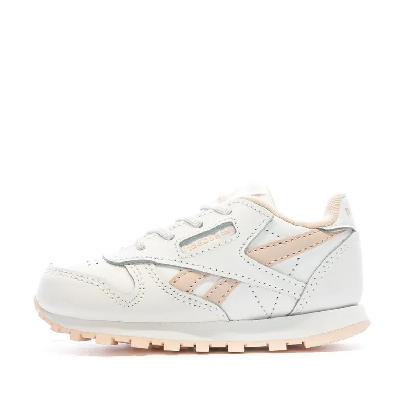 Baskets-BlanchesRose-Fille-Reebok-Classic-Leather-100069854-9734 Top Qualité Baskets Blanches/Rose Fille Reebok Classic Leather 100069854