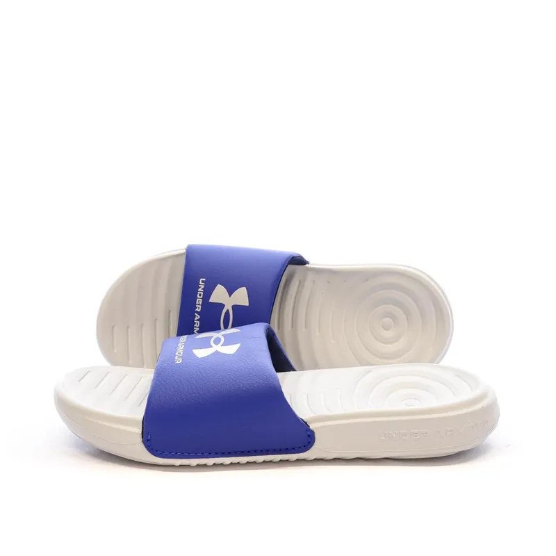 Claquettes-BlanchesBleu-Garçon-Under-Armour-Ansa-Fix-7187 Haute Qualité Claquettes Blanches/Bleu Garçon Under Armour Ansa Fix