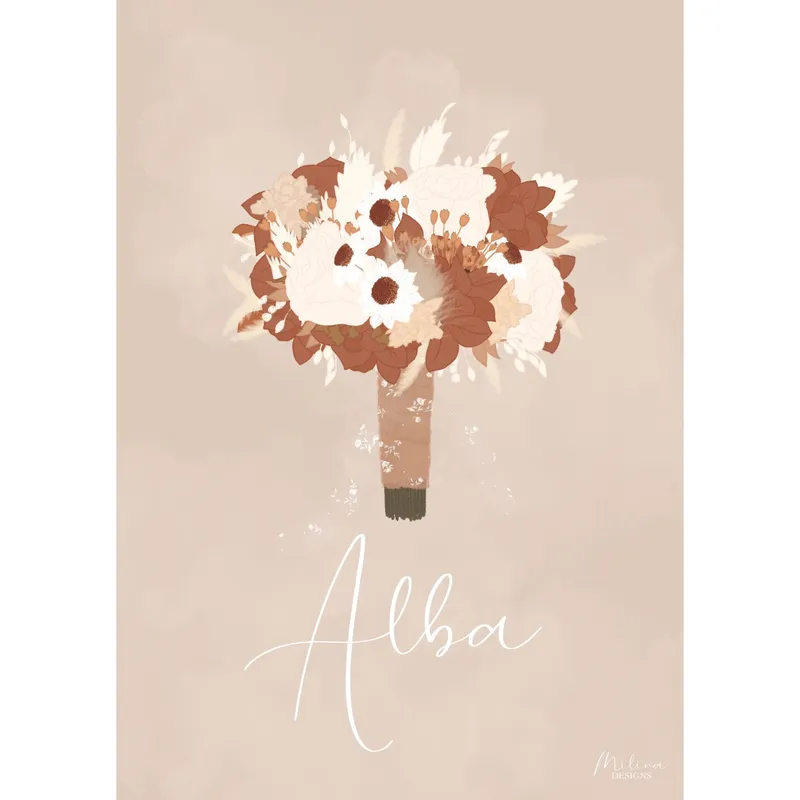 Affiche Alma personnalisable | Illustration personnalisée | affiche enfant | cadeau naissance Retour Gratuit