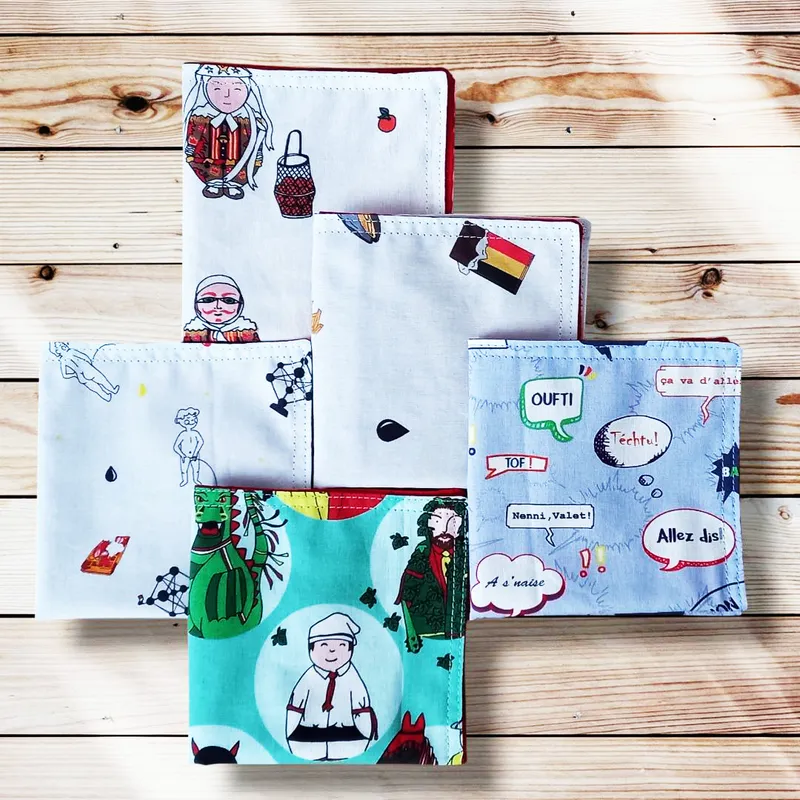 Lot-de-5-serviettes-de-table-8211-FOLKLORES-BELGES-8211-BELGIQUE-8211-Serviette-en-tissu-alternative-écologique-zéro-déchet Populaire Lot de 5 serviettes de table – FOLKLORES BELGES – BELGIQUE – Serviette en tissu alternative écologique zéro déchet