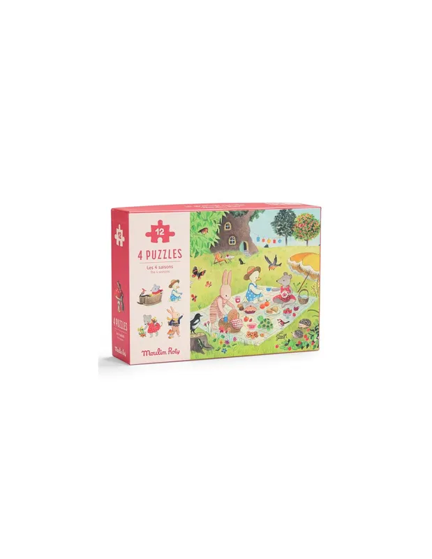 4-mini-puzzles-Les-Saisons---Moulin-Roty-15188 Original 4 mini puzzles Les Saisons - Moulin Roty