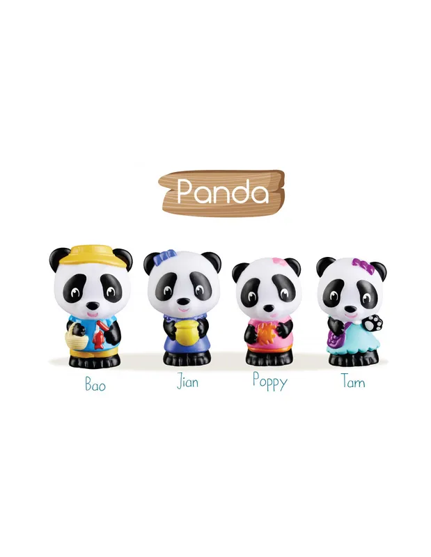 4-personnages-famille-Panda-Klorofil-15489 Authentique 4 personnages famille Panda Klorofil