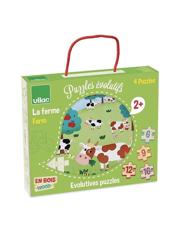 4-puzzles-évolutifs-la-ferme---Vilac-15861 Satisfait Ou Remboursé 4 puzzles évolutifs la ferme - Vilac