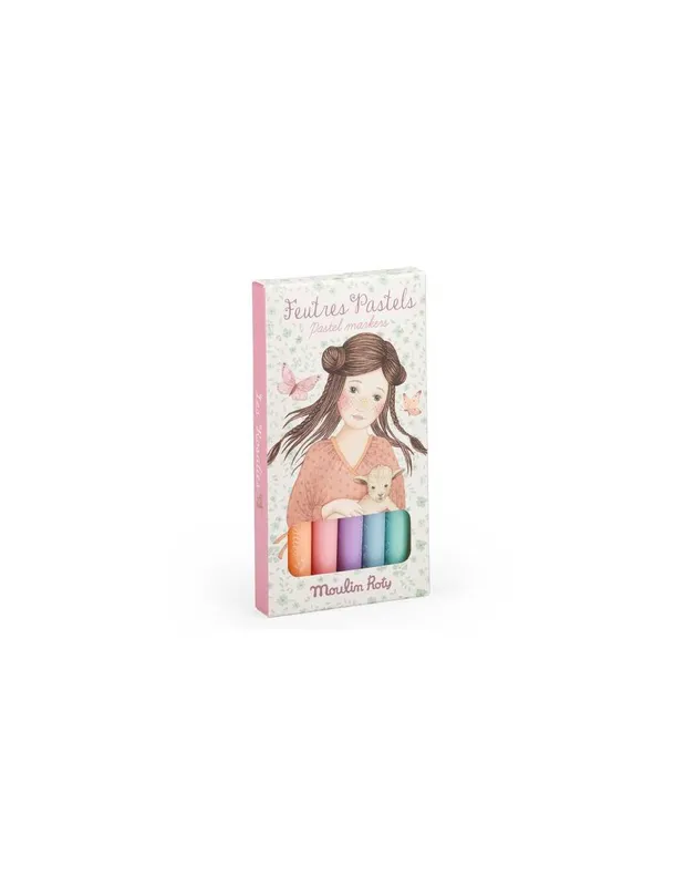 6-feutres-pastels-Les-Rosalies---Moulin-Roty-17811 6 feutres pastels Les Rosalies - Moulin Roty Must-Have
