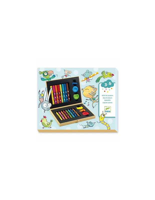 Boite-de-couleurs-pour-les-petits---Djeco-18103 Livraison Mondiale Boite de couleurs pour les petits - Djeco
