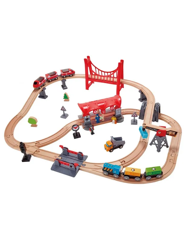Circuit-de-train-ville-animée---Hape-17218 Livraison Gratuite Circuit de train ville animée - Hape