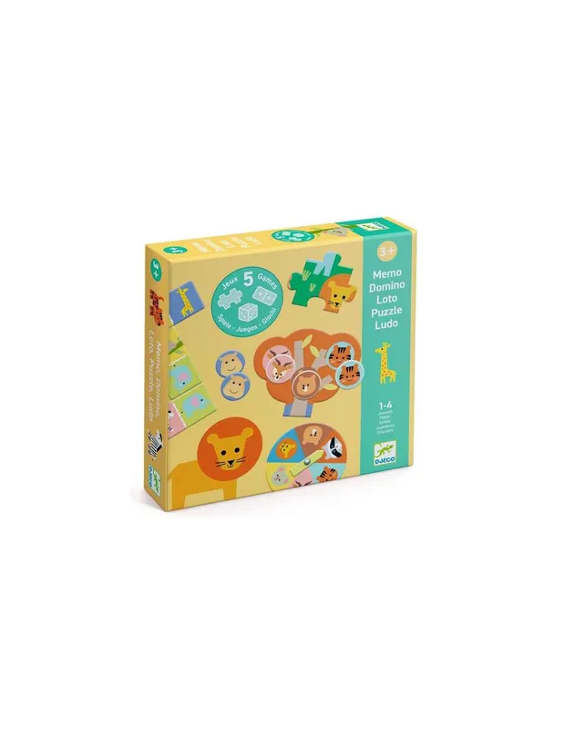Coffret-de-5-jeux-Animaux-sauvages---Djeco-14299 Coffret de 5 jeux Animaux sauvages - Djeco En Vogue