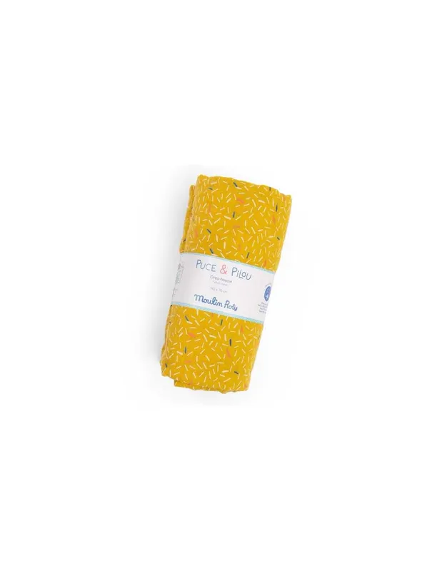 Drap-housse-jaune-lit-bébé-Puce-Pilou---Moulin-Roty-13926 Super Prix Drap housse jaune lit bébé Puce & Pilou - Moulin Roty