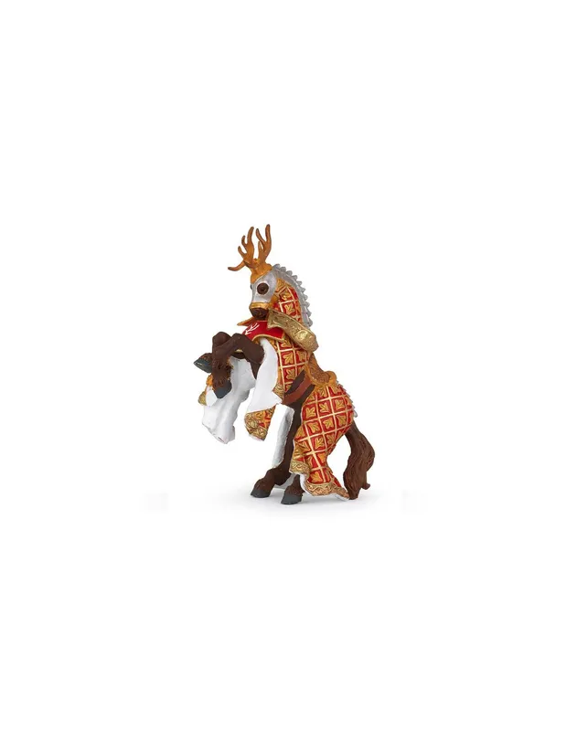 Figurine-cheval-du-maître-des-armes-cimier-cerf---Papo-17612 Figurine cheval du maître des armes cimier cerf - Papo Édition Limitée
