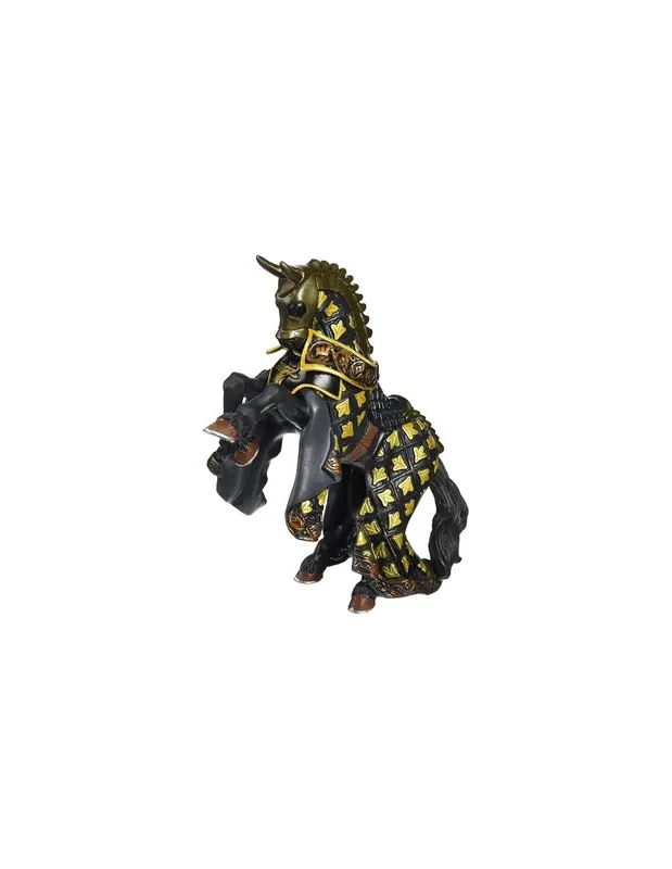 Figurine-cheval-du-maître-des-armes-cimier-taureau---Papo-17608 Figurine cheval du maître des armes cimier taureau - Papo Vente Directe