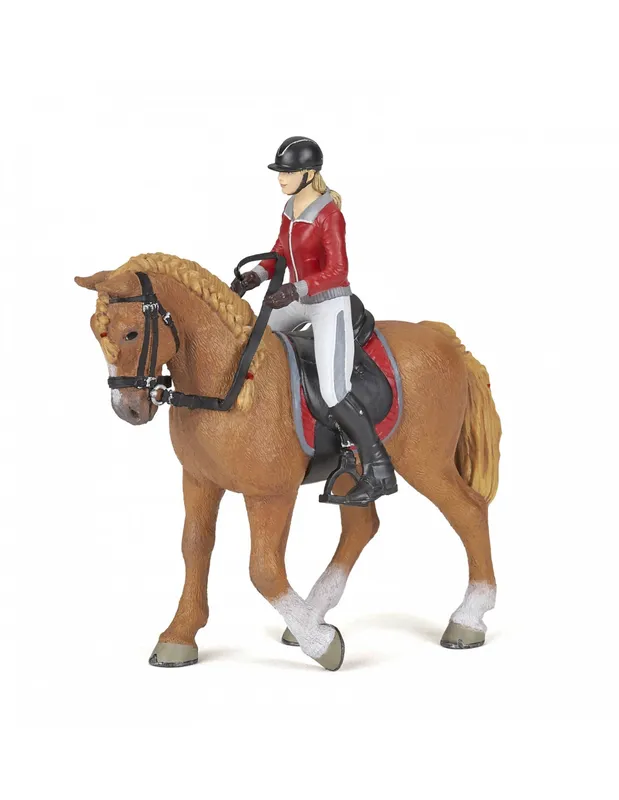 Figurines-cheval-de-promenade-et-sa-cavalière---Papo-17108 Dernière Chance Figurines cheval de promenade et sa cavalière - Papo