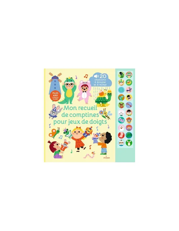 Mon-recueil-de-comptines-pour-jeux-de-doigts---Milan-15966 Mon recueil de comptines pour jeux de doigts - Milan Livraison Express
