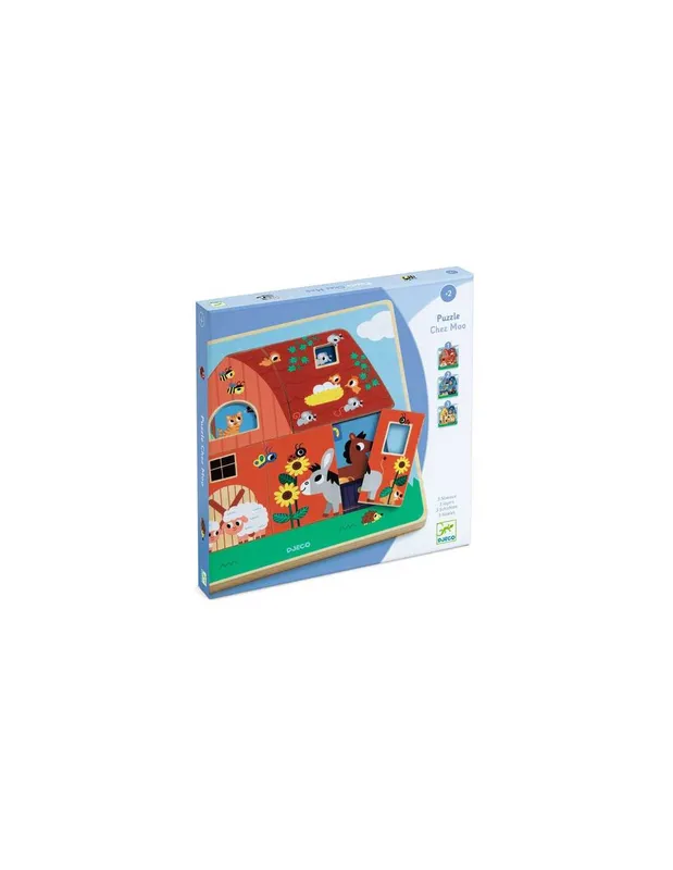 Puzzle-3-niveaux-Chez-Moo---Djeco-15322 Puzzle 3 niveaux Chez Moo - Djeco Expédition Rapide