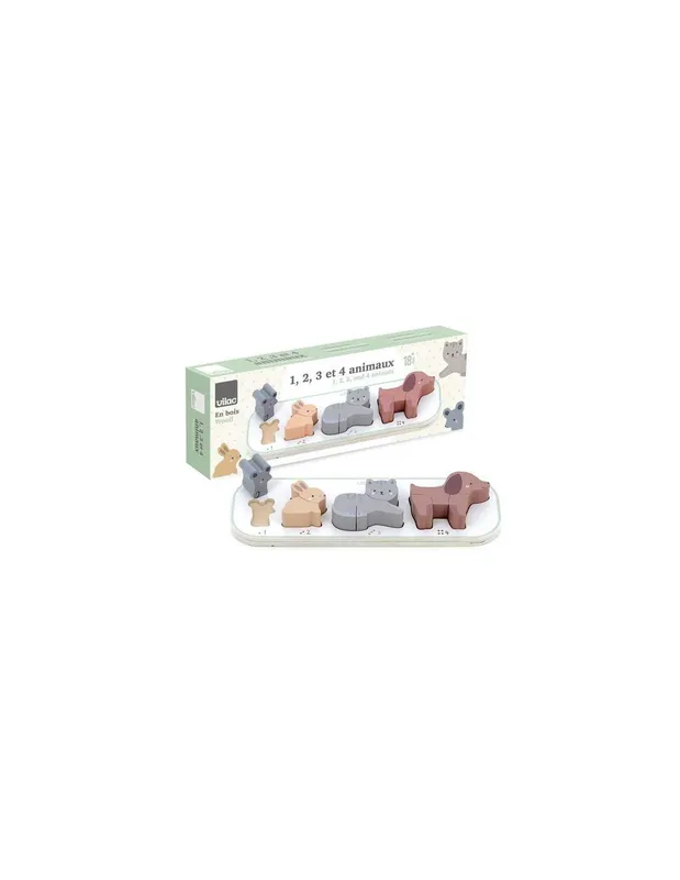 Puzzle-Encastrement-123-et-4-animaux-Sarah-Betz---Vilac-14458 Puzzle Encastrement 1,2,3 et 4 animaux Sarah Betz - Vilac Produit De Marque