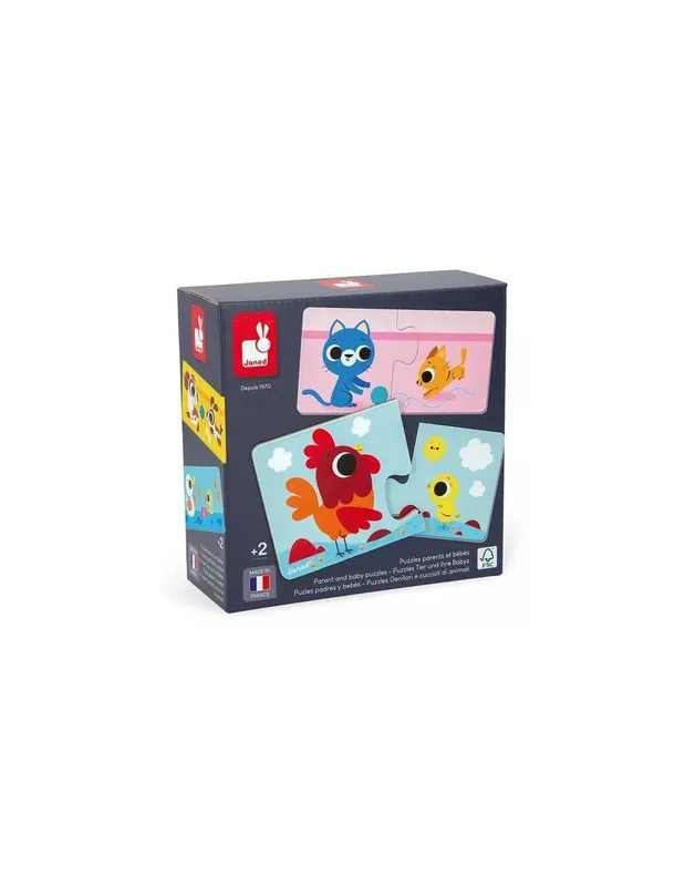 Puzzle-Parents-et-bébé-animaux---Janod-14897 Populaire Puzzle Parents et bébé animaux - Janod