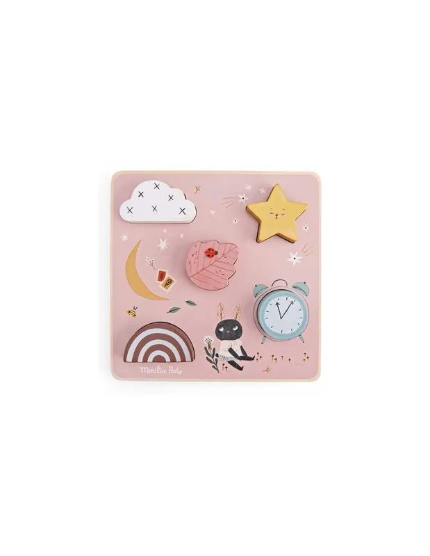 Puzzle-sensoriel-Après-la-pluie---Moulin-Roty-14592 Puzzle sensoriel Après la pluie - Moulin Roty Retour Gratuit