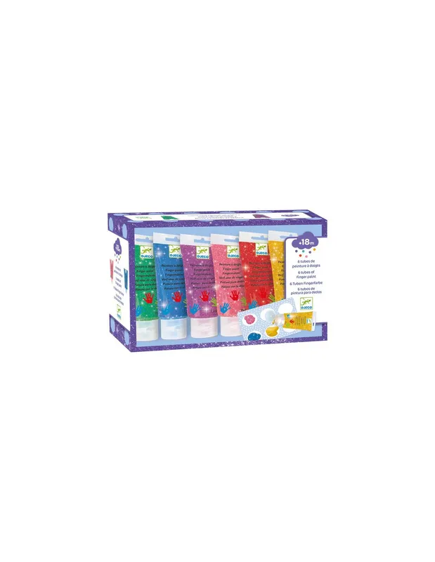 Tubes-de-peinture-à-doigts-Paillettes---Djeco-18022 Prix Promo Tubes de peinture à doigts Paillettes - Djeco