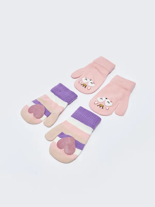 LCW-ACCESSORIES-Gants-en-Tricot-Imprim233s-pour-Filles Produit De Marque LCW ACCESSORIES Gants en Tricot Imprimés pour Filles