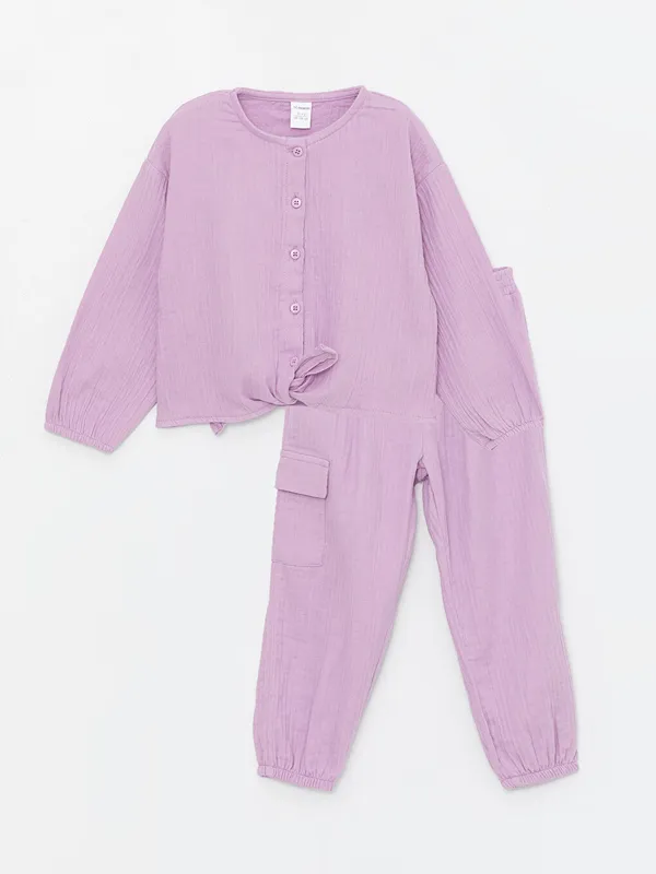 LCW-Kids-Blouse-224-Col-Rond-et-Manches-Longues-pour-B233b233s-Filles-et-Pantalons-Ensemble-de-2-Pi232ces LCW Kids Blouse à Col Rond et Manches Longues pour Bébés Filles et Pantalons Ensemble de 2 Pièces Nouvel Arrivage
