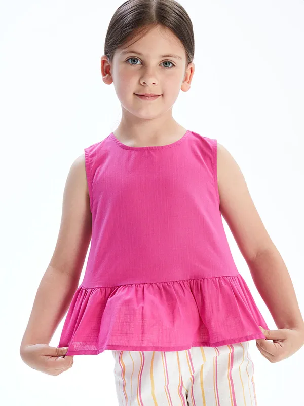 LCW-Kids-Blouse-Pour-Filles-Coupe-R233guli232re-224-Volants-en-Popeline Usine Directe LCW Kids Blouse Pour Filles Coupe Régulière à Volants en Popeline