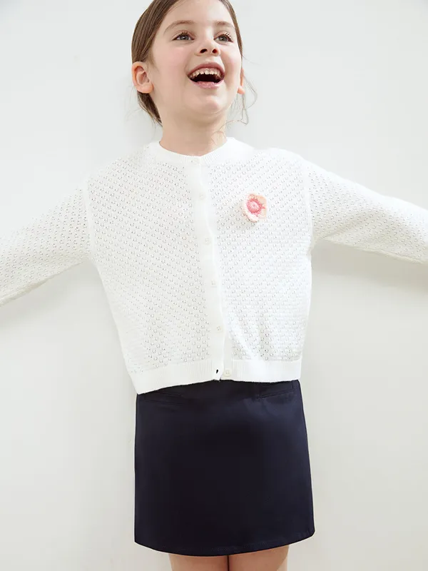 LCW-Kids-Cardigan-Tricot233-224-Col-Rond-pour-Filles Offre Exclusive LCW Kids Cardigan Tricoté à Col Rond pour Filles