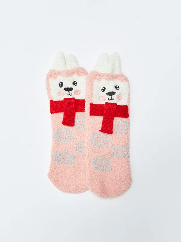 LCW-Kids-Chaussettes-de-maison-224-th232me-de-No235l-pour-Filles LCW Kids Chaussettes de maison à thème de Noël pour Filles Bon Marché