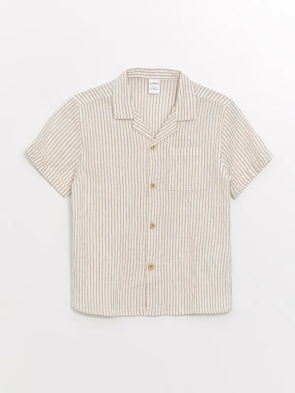 LCW-Kids-Chemise-pour-B233b233-Gar231ons-224-Col-en-Resort-224-Manches-Courtes-Ray233e Réduction LCW Kids Chemise pour Bébé Garçons à Col en Resort à Manches Courtes Rayée