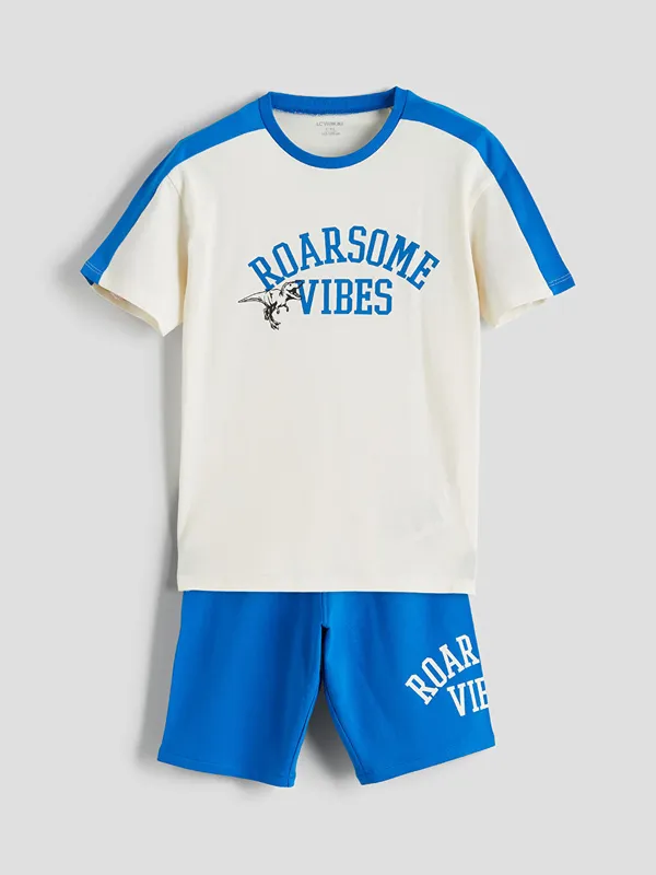 LCW-Kids-Ensemble-T-Shirt-et-Short-Imprim233-Gar231ons-Lot-de-2 LCW Kids Ensemble T-Shirt et Short Imprimé Garçons Lot de 2 Offre Du Jour
