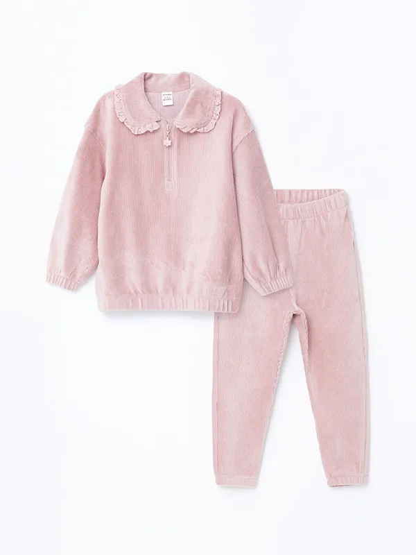 LCW-Kids-Ensemble-de-Surv234tement-en-Velours-pour-B233b233s-Filles Offre Du Jour LCW Kids Ensemble de Survêtement en Velours pour Bébés Filles