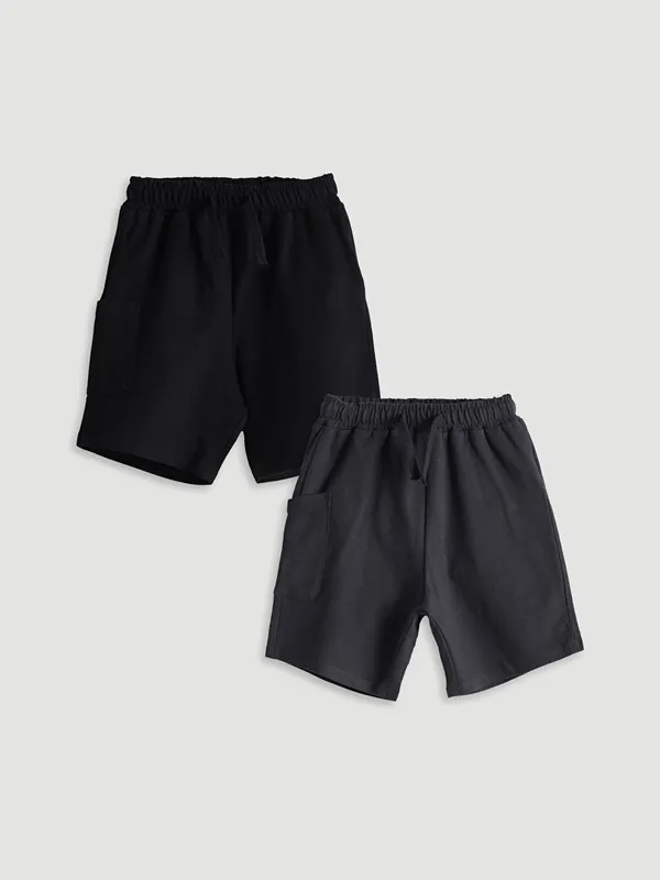 LCW-Kids-Lot-de-2-Shorts-Basiques-224-Taille-201lastiqu233e-pour-Gar231ons LCW Kids Lot de 2 Shorts Basiques à Taille Élastiquée pour Garçons Certifié