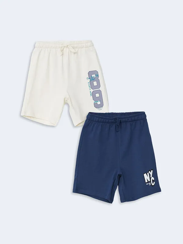 LCW-Kids-Lot-de-2-Shorts-Imprim233s-pour-Gar231ons-224-Taille-201lastiqu233e Meilleure Qualité LCW Kids Lot de 2 Shorts Imprimés pour Garçons à Taille Élastiquée
