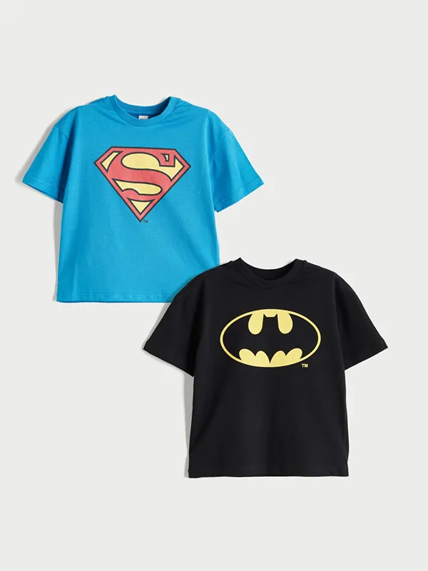 LCW-Kids-Lot-de-2-T-Shirts-sous-licence-Batman-et-Superman-pour-Gar231ons LCW Kids Lot de 2 T-Shirts sous licence Batman et Superman pour Garçons Commander Vite