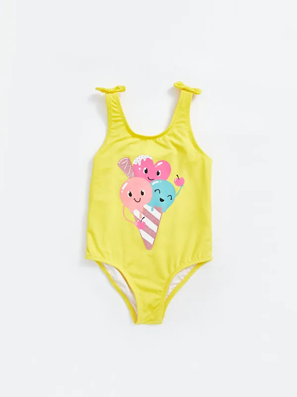 LCW-Kids-Maillot-de-bain-imprim233-pour-filles-b233b233-224-col-rond LCW Kids Maillot de bain imprimé pour filles bébé à col rond Usine Directe